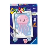 Cumpara ieftin Set pictura pe numere pentru copii Ravensburger CreArt - Meduza prietenoasa