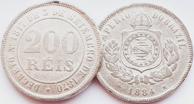 2389 Brazilia 200 Reis 1884 Pedro II km 478 foto