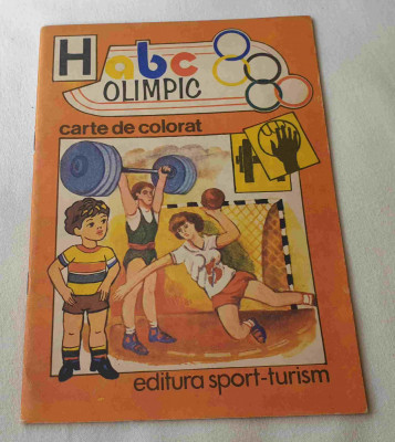 abc Olimpic - Carte de colorat pt copii elevi - scolari anul 1987 foto