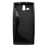 Husa silicon S-line neagra pentru Sony Xperia U (ST25i)