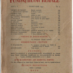 Revista Fundatiilor Regale febr/1943 G. Putneanu V. Horia G. Popa C. Kiritescu