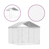 Cumpara ieftin Padoc de exterior cu acoperis argintiu 3x3x2,5m otel galvanizat