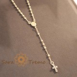 Cumpara ieftin Colier placat cu aur , perle aurii si cruciulita cu cristale