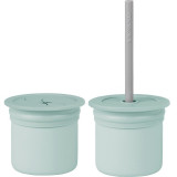 Minikoioi Sip+Snack Set serviciu de masă pentru copii pentru copii River Green / Powder Grey