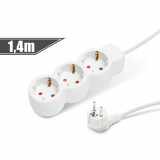 Delight - Prelungitor cu distribuitor triplu, 3x1 mm&sup2;, 1,4 m, Oem