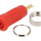 Conector soclu banană 2mm aurit roșu