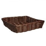 Coș Decorativ Bucătărie, Model &Icirc;mpletit, Maro &Icirc;nchis, 25x25x6 cm