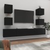 VidaXL Set dulap TV, 6 piese, negru, lemn prelucrat
