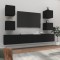 vidaXL Set dulap TV, 6 piese, negru, lemn prelucrat