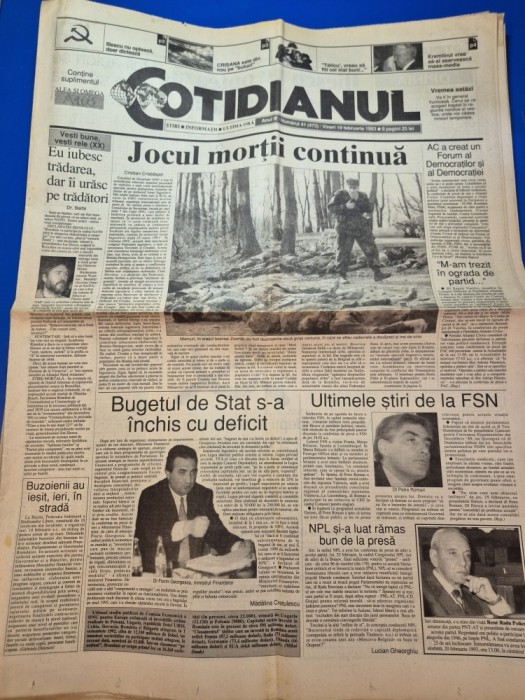 ziarul cotidianul 19 februarie 1993