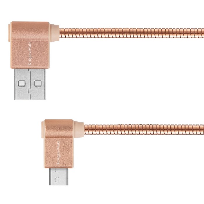 Cablu USB A 3.0-tip C 1m KM 90grd roz