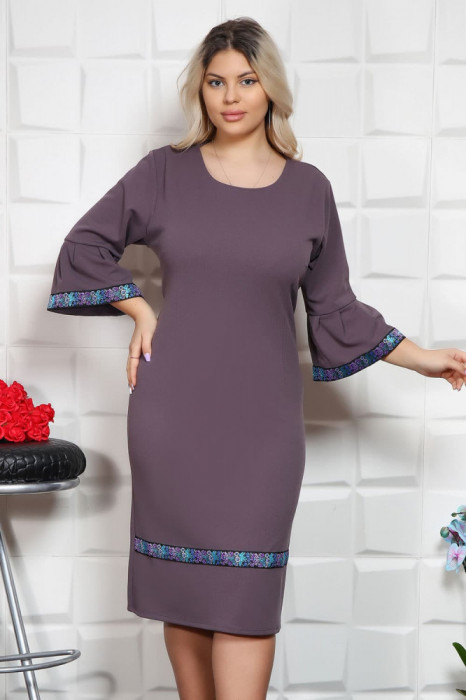 Rochie Maria cu maneca clopot melanjMarimea