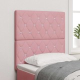 Cumpara ieftin Tablie LED cu benzi LED cu headboard Manual Roz 80 cm Catifea