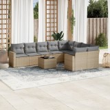 vidaXL Set canapele de grădină cu perne, 10 piese, bej, poliratan 3251786