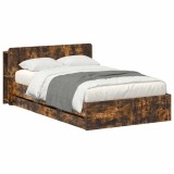 vidaXL Cadru de pat cu depozitare Stejar fumuriu 120 x 190 cm 3433940