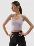 Crop top de yoga din materiale reciclate pentru femei - mov, 4F Sportswear