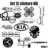 Set 13 Stickere KIA , Autocolante Tuning Auto Personalizate, Oem