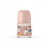 Biberon din silicon, 150ml, sx pro debit lent, roz, suavinex