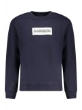 Cumpara ieftin Bluză bărbați cu imprimeu cu logo, Regular Fit, bleumarin, L