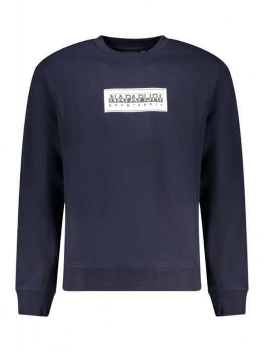 Bluză bărbați cu imprimeu cu logo, Regular Fit, bleumarin, L