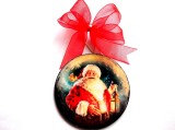 glob pe lemn pentru bradul de craciun .glob cu mos craciun 40120