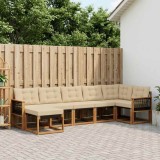 Cumpara ieftin Set de canapele de exterior 7 buc. 7-Locuri Natural si Bej
