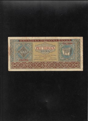 Rar! Croatia 5000 kuna 1943 seria0019281 foto