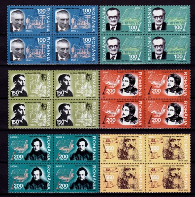 ✅ RO 2002 LP1580 &amp;quot;Aniversari - personalitati &amp;quot;, serie bloc de 4 , MNH foto