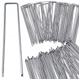 Set 100 ancore metalice tip U pentru fixare panza anti-buruieni, 15x3 cm