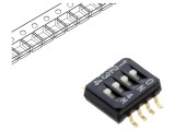 Comutator DIP-SWITCH 4 Secțiuni Nidec Copal CHS-04TB OFF-ON 0,1A/6VDC SMT