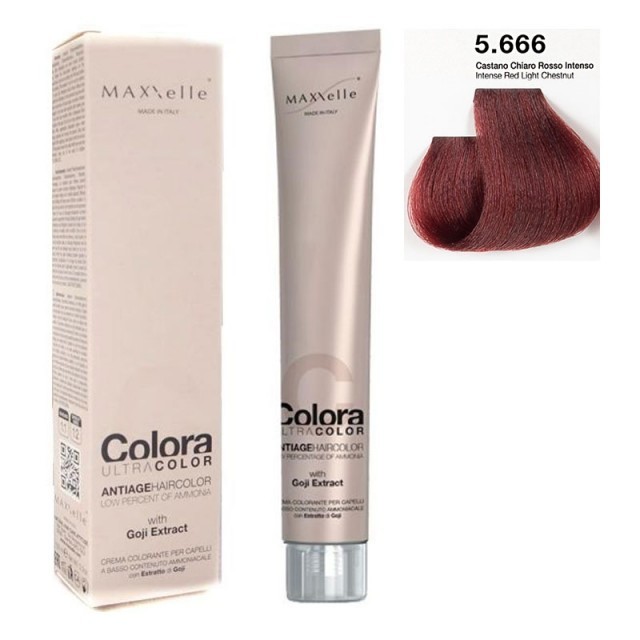 Rosu Intens Saten deschis 5.666 Vopsea Colora MaXXelle cu extract de Goji 100 ML