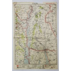 HARTA ZONEI CAHUL , LITOGRAFIE DE M.D. MOLDOVEANU , 1936, POLICROMA