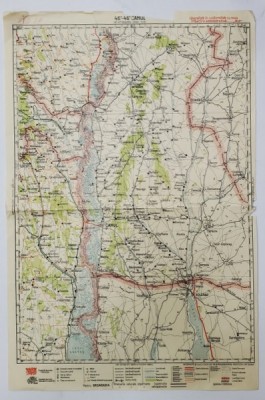 HARTA ZONEI CAHUL , LITOGRAFIE DE M.D. MOLDOVEANU , 1936, POLICROMA foto