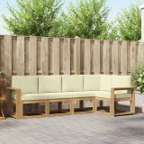 vidaXL Set de canapele de exterior cu pernă 5 pcs Alb și crem 3387634