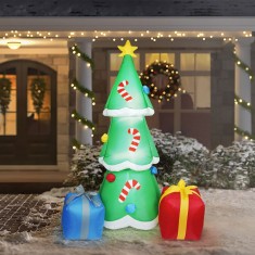 Pom de Craciun gonflabil, 180 cm, IP44, 12 LED-uri albe, alimentare la retea