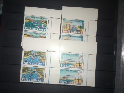 TIMBRE ROMANIA LP 1127 1985 CANALUL DUNARE MAREA NEAGRA MNH PERECHI foto