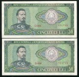 q547 PERECHE CONSECUTIVA 50 LEI 1966 NECIRCULATA UNC