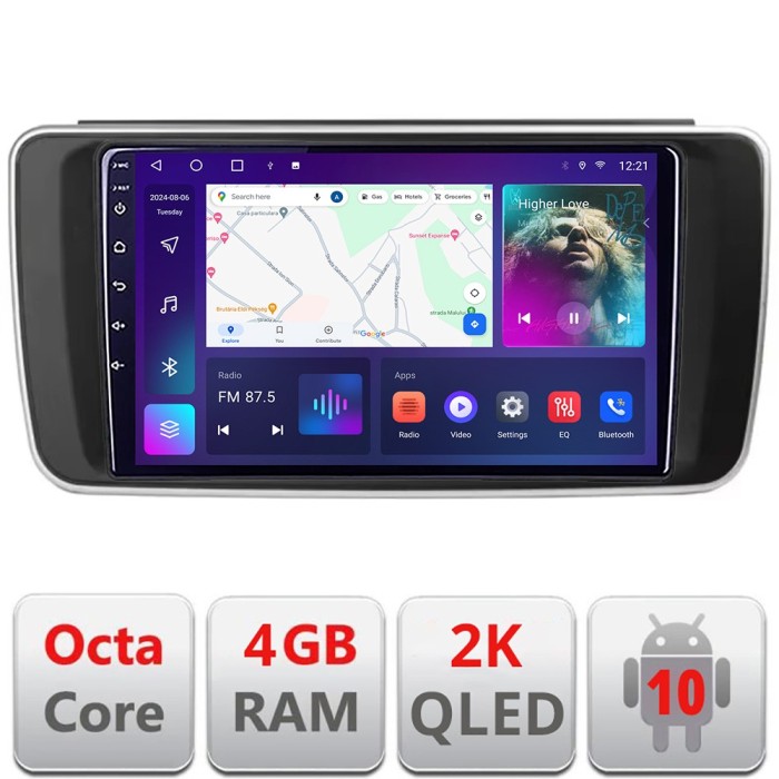 Navigatie Nissan Leaf 2018-2024 QLED 2K Octa core 4+32 DSP 360 Optic FHD internet gps radio carplay android auto kit-leaf+EDT-E409-2K CarStore Technol