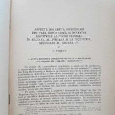 Aspecte din lupta orasenilor din Tara Romaneasca si Moldova impotriva asupririi feudale in secolul al VIII-lea si inceputul secolului al XIX-lea - C.