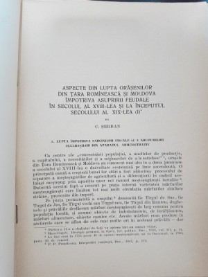 Aspecte din lupta orasenilor din Tara Romaneasca si Moldova impotriva asupririi feudale in secolul al VIII-lea si inceputul secolului al XIX-lea - C. foto