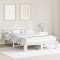 vidaXL Cadru de pat cu headboard Alb 160 x 200 cm Lemn masiv de pin 872603