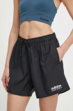 Adidas pantaloni scurti femei, culoarea negru, cu imprimeu, high waist, IQ3944