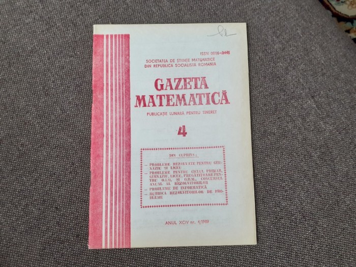 GAZETA MATEMATICA NR 4/1989