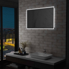 Oglinda cu LED de perete de baie, cu senzor tactil, 100x60 cm GartenMobel Dekor
