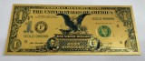 S.U.A. 1 DOLAR 1899 " BLACK EAGLE" SILVER CERTIFICATE- (REPLICA/REPRODUCERE/SUVENIR/DECORATIVA) POLIMER (PLASTIC) PLACATA CU AUR DE 24K