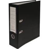 Biblioraft plastifiat dezasamblat, A4, portret, 7. 5cm, negru, buzunar eticheta, inele metalice