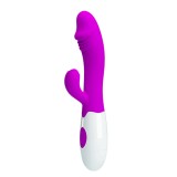 Vibrator rabbit, Pretty Love, Snappy, silicon, 30 moduri vibratii, lungime 19.5 cm, diametru 3.3 cm, dubla stimulare, mov