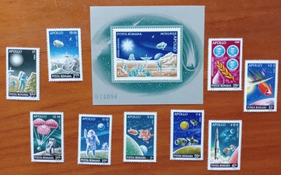 RO.-1972-COSMOS LP 814 + 815 &amp;#039;&amp;#039;INCHEIEREA PROGRAMULUI APOLLO Setv9v+COLITA DANT.&amp;#039;&amp;#039;- MNH.-MNH NESTAMP. -Calitate EXTRA foto