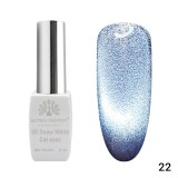 Oja semipermanenta, Snow White, 3D Cat Eye, Global Fashion 8ml, 22