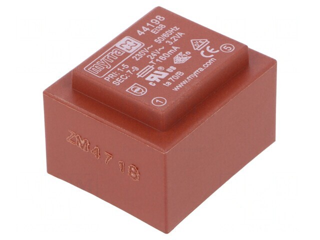 Transformator &icirc;ncapsulat 3,2VA 230V AC la 24V 133mA PCB